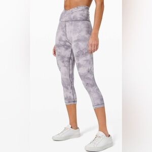 Lululemon Align Cross Waist Crop 21” Leggings - Diamond Dye Stargaze Pitch Grey